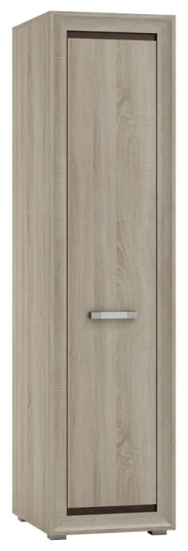 Schrank Kundiawa 37, Farbe: Sonoma Eiche hell / Sonoma Eiche dunkel - Abmessungen: 200 x 50 x 58 cm (H x B x T)
