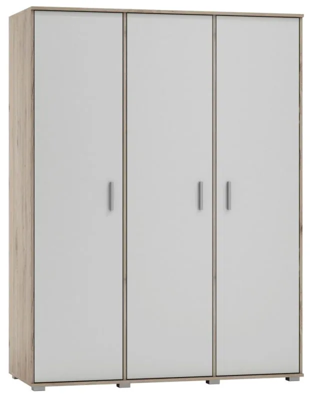 150 cm breiter Kleiderschrank mit 3 Türen | Farbe: Eiche / Weiß Abbildung