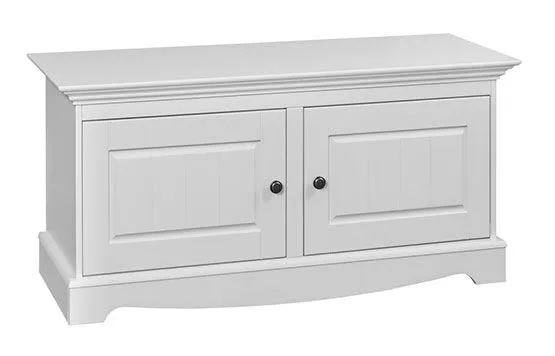 Schuhschrank Gyronde 30, Kiefer massiv Vollholz, weiß lackiert - 53 x 112 x 44 cm (H x B x T)