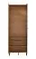 Garderobenschrank mit zwei Türen Crina 12, Farbe: Eiche Artisan / Schwarz, eine ausziehbare Kleiderstange, drei Fächer, ABS-Kanten, Maße: 194,5 x 70,5 x 35 cm