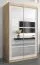 120 cm breiter Kleiderschrank mit 5 Fächern und 2 Türen | Farbe: Sonoma Eiche / Weiß Abbildung
