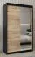 120 cm breiter Kleiderschrank mit 5 Fächern und 2 Türen | Farbe: Schwarz Abbildung