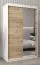 120 cm breiter Kleiderschrank mit 5 Fächern und 2 Türen | Farbe: Sonoma Eiche / Weiß Abbildung