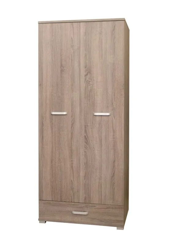Drehtürenschrank / Kleiderschrank Kikori 14, Farbe: Sonoma Eiche - Abmessungen: 190 x 80 x 56 cm (H x B x T)