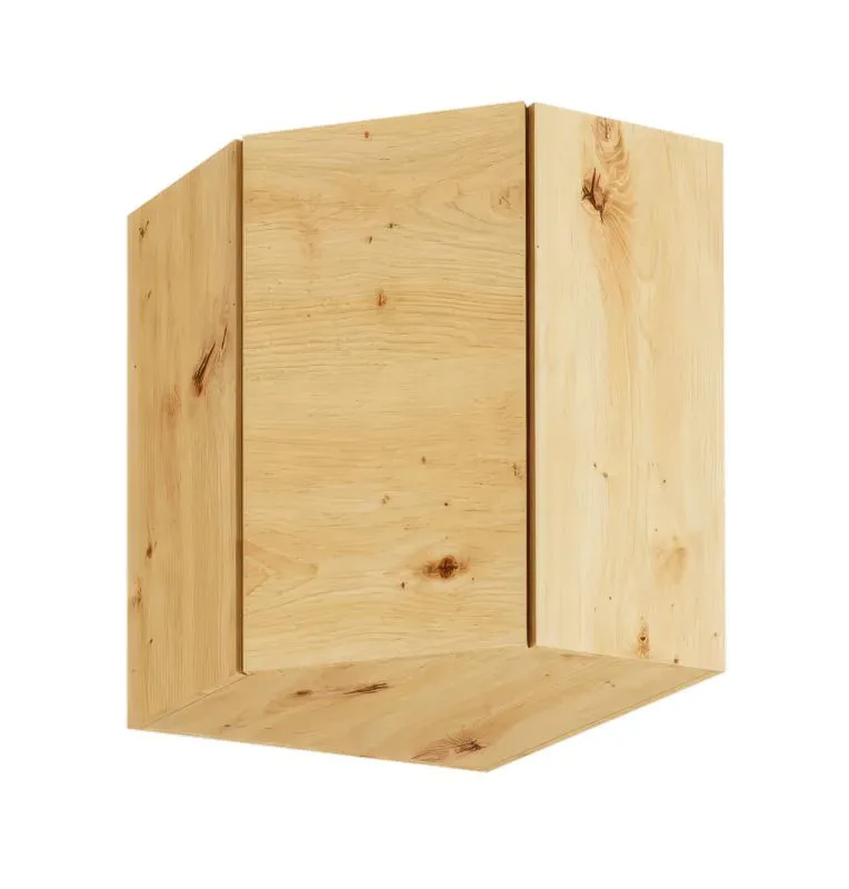 Küchen-Eckhängeschrank | Artisan-Eiche | Push-to-Open | 60 x 60 x 72 cm | grifflose Front | 3 Türen | Matterhorn 07 | 2 Fächer