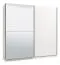 Schwebetürenschrank Bogati 02, eine Spiegeltür, zwei Kleiderstangen, Farbe: Weiß / Weiß Hochglanz, Maße: 210 x 217 x 62,5 cm, für Schlafzimmer