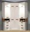 Eckkleiderschrank mit viel Stauraum Fafe 08, Farbe: Eiche Riviera / Weiß - Abmessungen: 195 x 91 x 91 cm (H x B x T), mit 2 Kleiderstangen und 10 Fächern