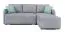 Ecksofa ausziehbar Luanda 80, Farbe: Hellgrau - Abmessungen: 215 x 165 cm B x T)