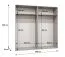Drehtürenschrank | 2 Spiegeltüren | Farbe: Weiß | 2 Fächer | Soft-Close | 2 Kleiderstangen | Griffe: Schwarz | Maße: 200 x 52 x 202 cm | Kleiderschrank | ABS-Kanten