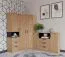 Schlafzimmer - Set | Eckkleiderschrank - Set N Fafe | 3-teilig | Farbe: Eiche Artisan / Schwarz | Soft-Close-System | Kommode | Schrank