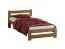 Einzelbett mit schlichten Design Nagol 08, Kiefer Vollholz massiv, Farbe: Eiche - Liegefläche: 90 x 200 cm (B x L)