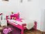 Kinderbett / Jugendbett "Easy Premium Line" K1/2n, Buche Vollholz massiv rosa lackiert - Liegefläche: 90 x 190 cm
