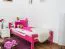 Einzelbett "Easy Premium Line" K1/2n, Buche Vollholz massiv rosa lackiert - Liegefläche: 90 x 200 cm
