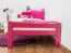 Einzelbett "Easy Premium Line" K1/2n, Buche Vollholz massiv rosa lackiert - Liegefläche: 90 x 200 cm