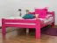Einzelbett/ Gästebett "Easy Premium Line" K4, 120 x 200 cm Buche Vollholz massiv rosa lackiert
