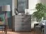 Schlafzimmer - Set C Kule, 5-teilig, Farbe: Graphitgrau, ein Kleiderschrank mit LED-Rahmen, eine Kommode und zwei Nachtkommoden