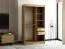 Schiebetürenschrank / Kleiderschrank Borgis 02B, Farbe: Eiche Artisan / Schwarz matt - Abmessungen: 200 x 120 x 62 cm (H x B x T)
