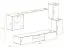 Wohnzimmer Wohnwand Volleberg 37, Farbe: Weiß / Schwarz - Abmessungen: 140 x 250 x 40 cm (H x B x T), mit LED-Beleuchtung