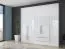 Kleiderschrank | 5 Drehtüren | 2 Schubladen | 7 Fächer | mit 3 Kleiderstangen | 232 cm breit | Farbe: Weiß Abbildung