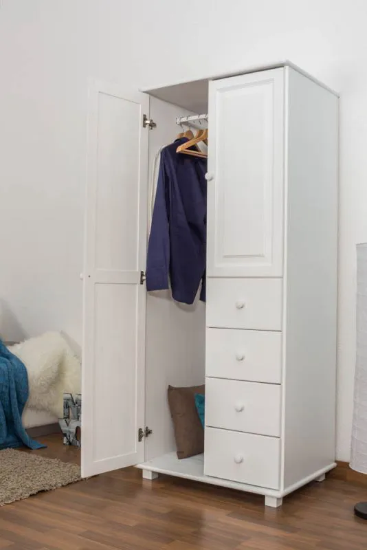 Kleiderschrank weiß massiv