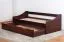 Jugendbett / Funktionsbett Kiefer massiv Vollholz Walnussfarben 93, inkl. Lattenrost - 90 x 200 cm (B x L)