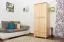 Kleiderschrank Massivholz natur 012 - Abmessung 190 x 80 x 60 cm (H x B x T)