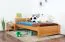 Kinderbett / Jugendbett Kiefer massiv Vollholz Erlefarben 78, inkl. Lattenrost - 100 x 200 cm