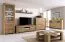 Schmale Vitrine Totnes 16, Farbe: Eiche Riviera - Abmessungen: 197 x 70 x 37 cm (H x B x T)