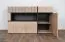 Kommode / Sideboard mit zwei Schubladen Jordalsgrenda 05, Farbe: Eiche / Schwarz, zwei Türen, 5 Fächer, Maße: 90 x 150 x 40 cm, für Wohnzimmer