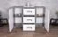 Jugendzimmer - Kommode Oskar 07, Farbe: Anthrazit / Weiß - 84 x 128 x 40 cm (H x B x T)