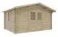 Gartenhaus Wiesentraum 07, Grundfläche 12 m², 44 mm Blockbohlenhaus, Naturbelassen, Satteldach, mit 1 Doppeltür und 1 Einzelfenster