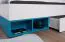Kinderbett / Jugendbett "Geel" 18, Weiß / Türkis - Liegefläche: 90 x 200 (B x L)