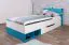 Kinderbett / Jugendbett "Geel" 18, Weiß / Türkis - Liegefläche: 90 x 200 (B x L)