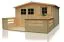 Gartenhaus 3,4 x 4,4 Meter (inkl. Dach) | Naturbelassen | Satteldach | 28 mm Blockbohlen Abbildung