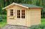 Holz-Gartenhaus 2,98 x 3,48 Meter (inkl. Dach) | Naturbelassen | Satteldach | 34 mm Blockbohlen-Haus Abbildung