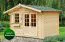 Holz-Gartenhaus 3,48 x 3,48 Meter (inkl. Dach) | Naturbelassen | Satteldach | 34 mm Blockbohlen-Haus Abbildung