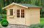 Holz-Gartenhaus 3,98 x 3,48 Meter (inkl. Dach) | Naturbelassen | Satteldach | 34 mm Blockbohlen-Haus Abbildung