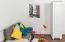 Kleiderschrank | 1 Drehtür | 1 Schublade | mit Kleiderstange | 47 cm breit | Massivholz | Farbe: Weiß Abbildung