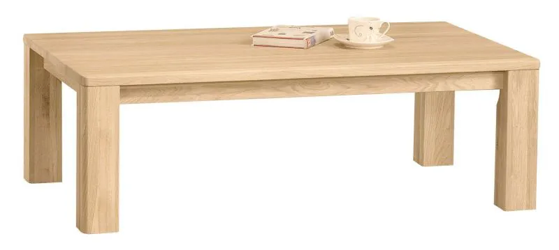 Couchtisch Jussara 16, Farbe: Hellbraun, Eiche massiv – 120 x 75 x 39 cm (B x T x H)