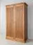 Kleiderschrank / Drehtürenschrank | aus massiv finnische Kiefer | natürliche Maserung | Farbe: Eiche | klassisch und modern | Maße: 212,5 x 129 x 63 cm