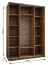 Kleiderschrank / Schiebetürenschrank | Farbe: Kaschmir | 2 Schiebetüren | Soft-Close | 2 Kleiderstangen | 245,5 x 180 x 64 cm | Spiegel | 11 Fächer