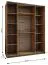 Kleiderschrank / Schiebetürenschrank | 11 Fächer | 2 Kleiderstangen | 2 Schiebetüren | Spiegel | Soft-Close | Farbe: Kaschmir | 245,5 x 190 x 64 cm