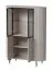 Stilvolles Wohnzimmer Komplett - Set D Annelin, 5-teilig, in Kaschmir, 1 TV-Unterschrank, 1 Vitrine, 1 Kommode, 1 Couchtisch, 1 Esstisch, Füße: Metall