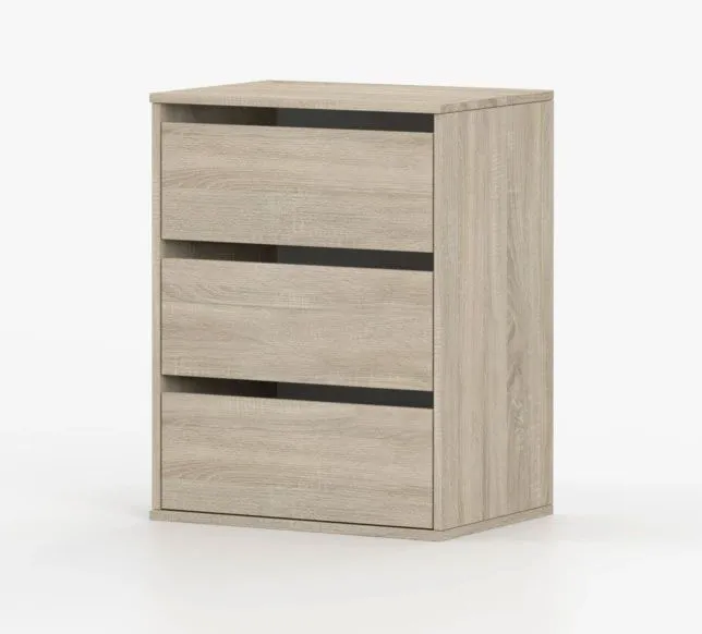 Schubladen für Kleiderschränke | Eiche | 71,5 x 55 x 40,5 cm | 3 Schubladen | Einfarbig | schlichtes Design | Umfangreicher Stauraum | eckig