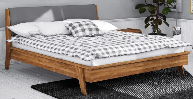 Einzelbett / Gästebett Otago 01 Wildeiche massiv geölt - Liegefläche: 90 x 200 cm (B x L)
