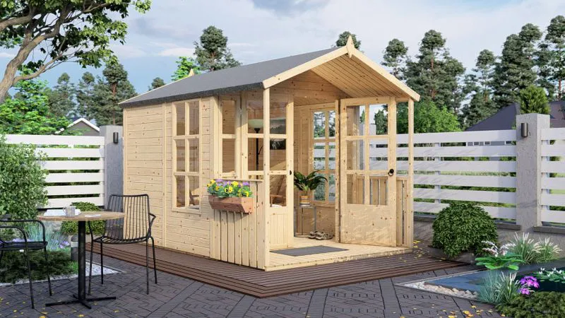Gartenhaus 2,91 x 2,02 Meter (inkl. Dach) | Natur | Satteldach Abbildung
