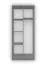 Kleiderschrank / Drehtürenschrank | Weiß / Grau | Smolikas 61 | 2 Türen | 1 Kleiderstange | 192 x 80 x 50 cm | rote Holzgriffe | 5 Fächer | eckig