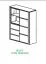 Vitrine Jussara 10, Farbe: Bernstein, Eiche teilmassiv – 150 x 124 x 42 cm (H x B x T)