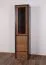 Vitrine Selun 10, Farbe: Eiche Dunkelbraun / Grau - 197 x 50 x 43 cm (H x B x T)