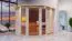 Sauna "Tjelvar 3" SET mit bronzierter Tür und Kranz  mit Ofen 9 kW - 245 x 210 x 202 cm (B x T x H)